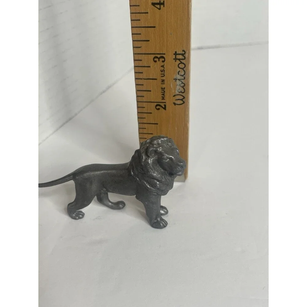Pewter Mini Lion MCM Vintage Decor 3